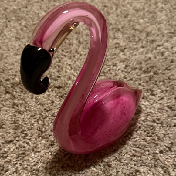 Hobby Lobby Pink and Black Glass Flamingo Decor - Picture 7 of 16